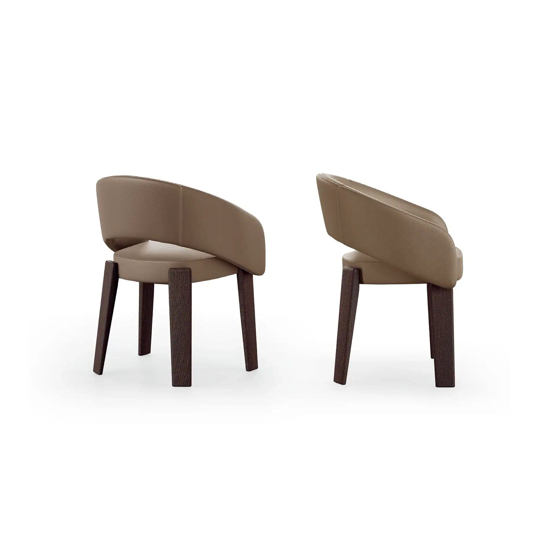 Modern fur upholstered dining chair with wooden legs for elegant dining rooms.