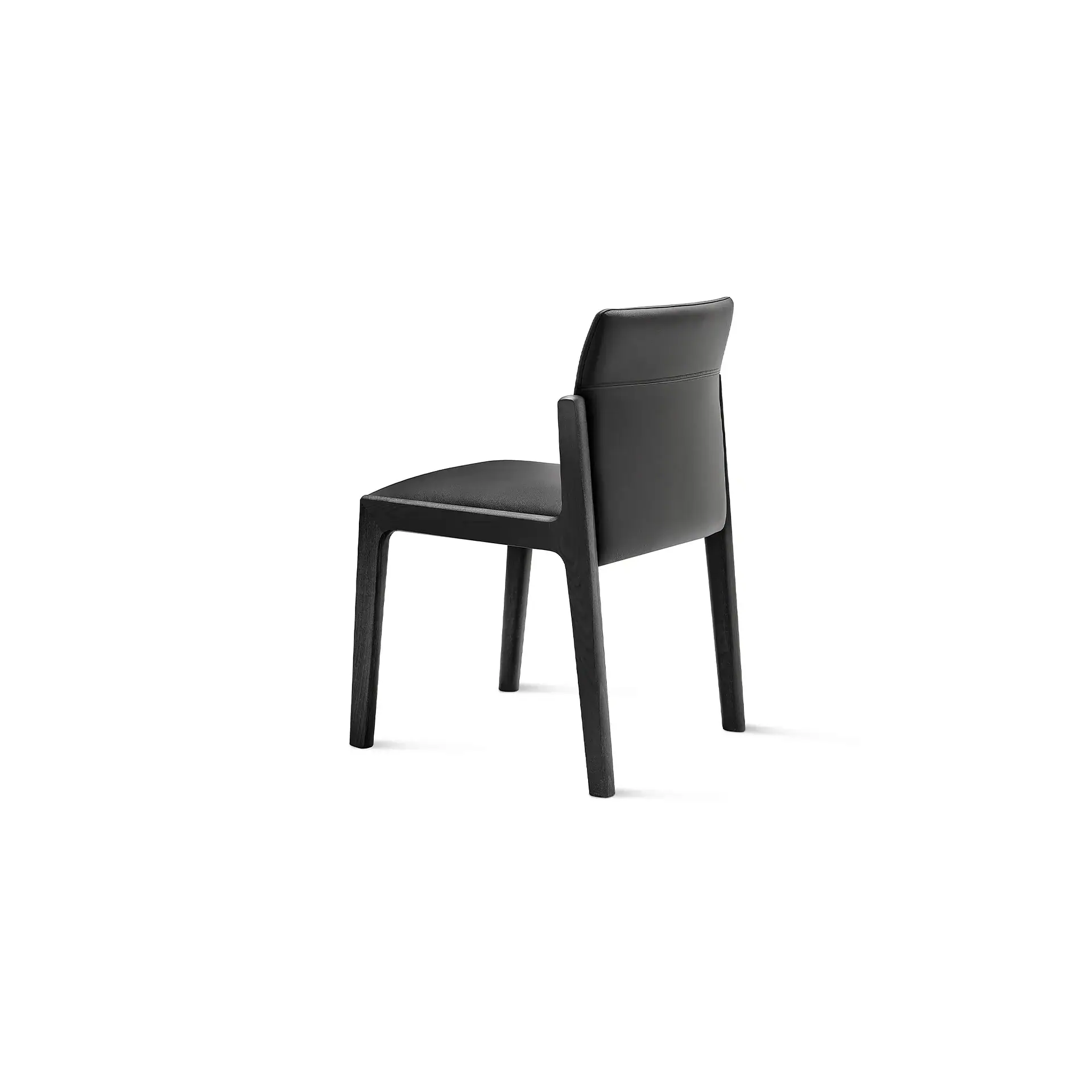Black Brenta Dining Chair with padded back and seat for dining room.