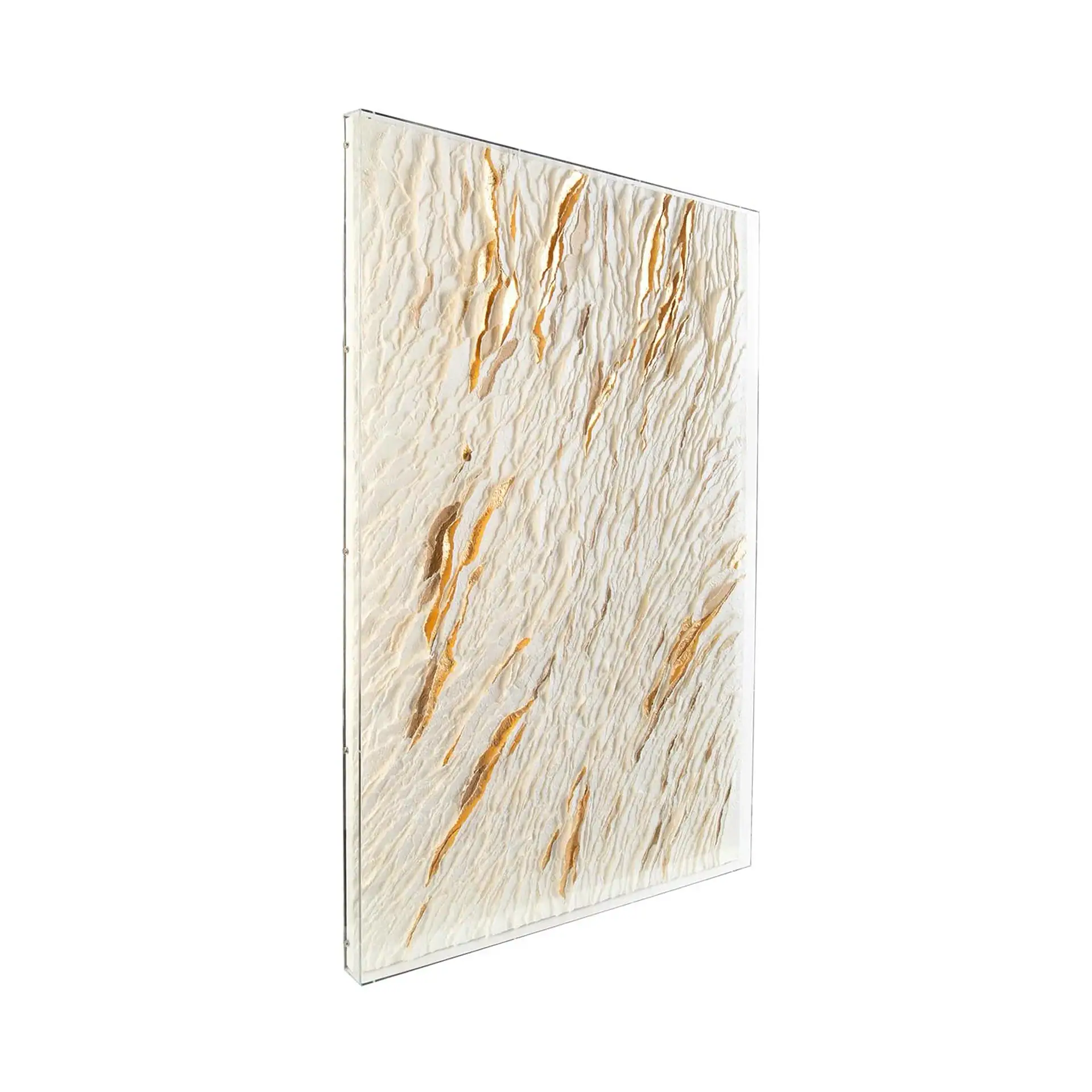 Elegant marble wall panel with natural beige and gold veining for sophisticated interiors.