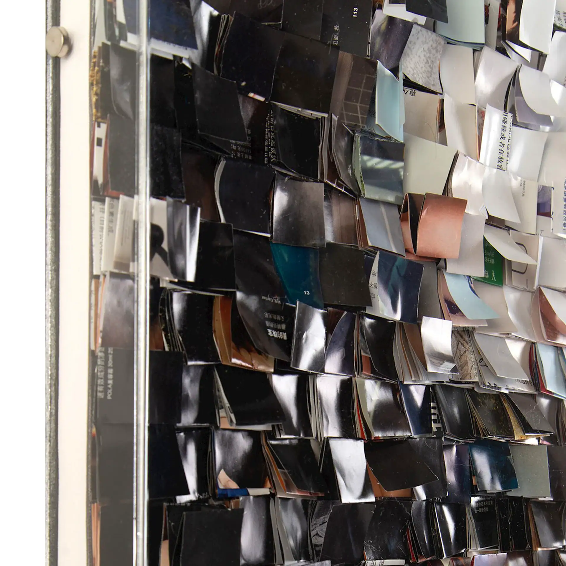 Color and material sample swatches at Sklar Furnishings showroom.