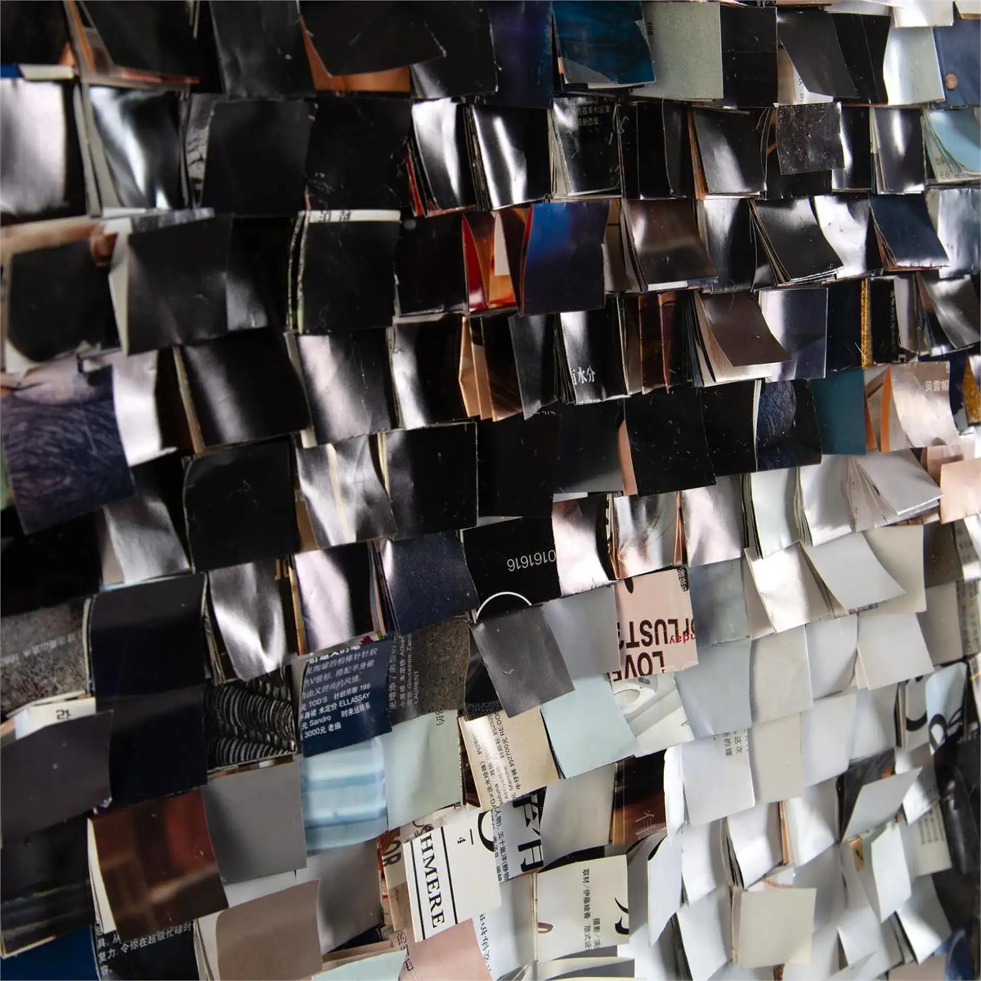 Assorted color swatches for furniture and interior design at Sklar Furnishings showroom.