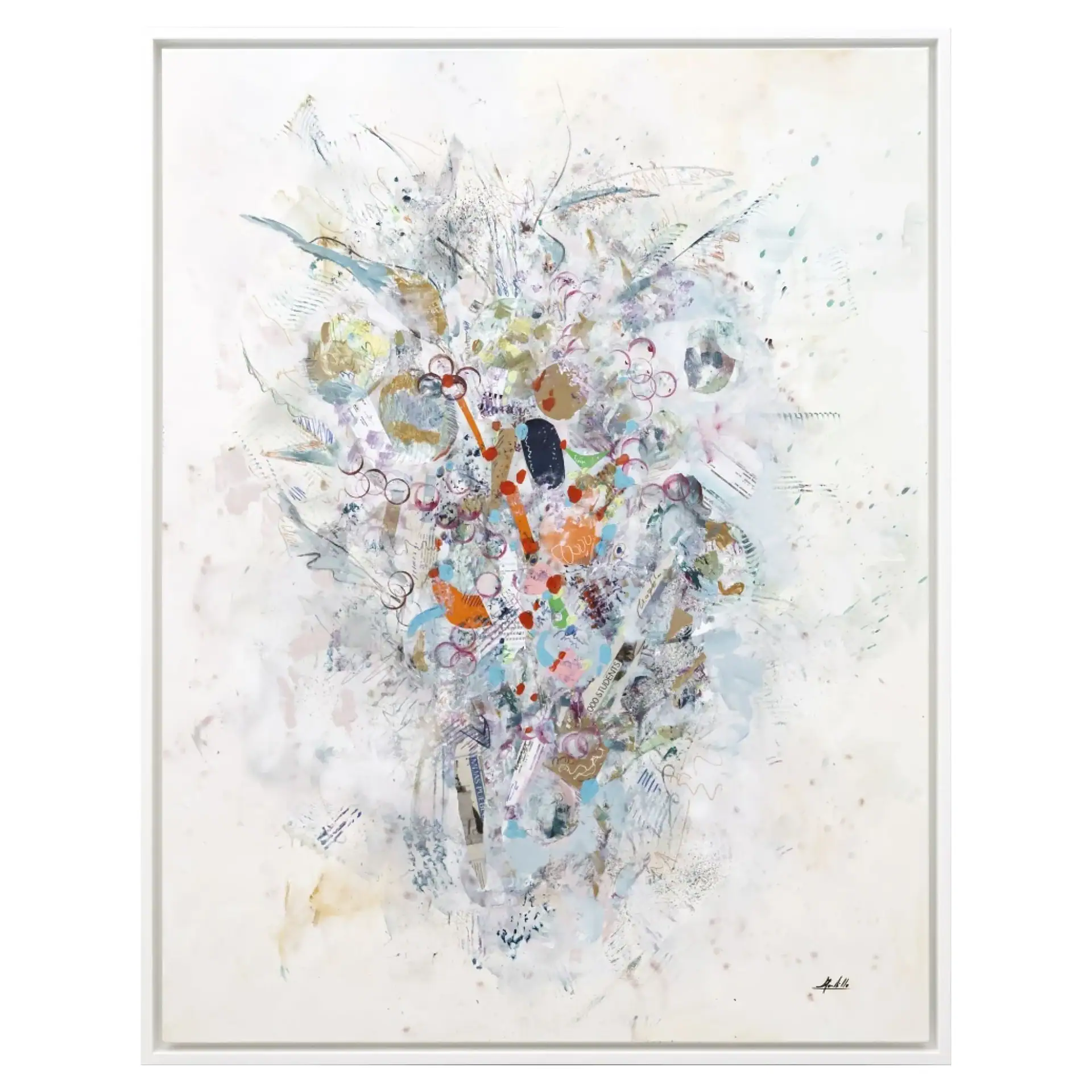 Abstract art painting with vibrant colors and dynamic brushstrokes.