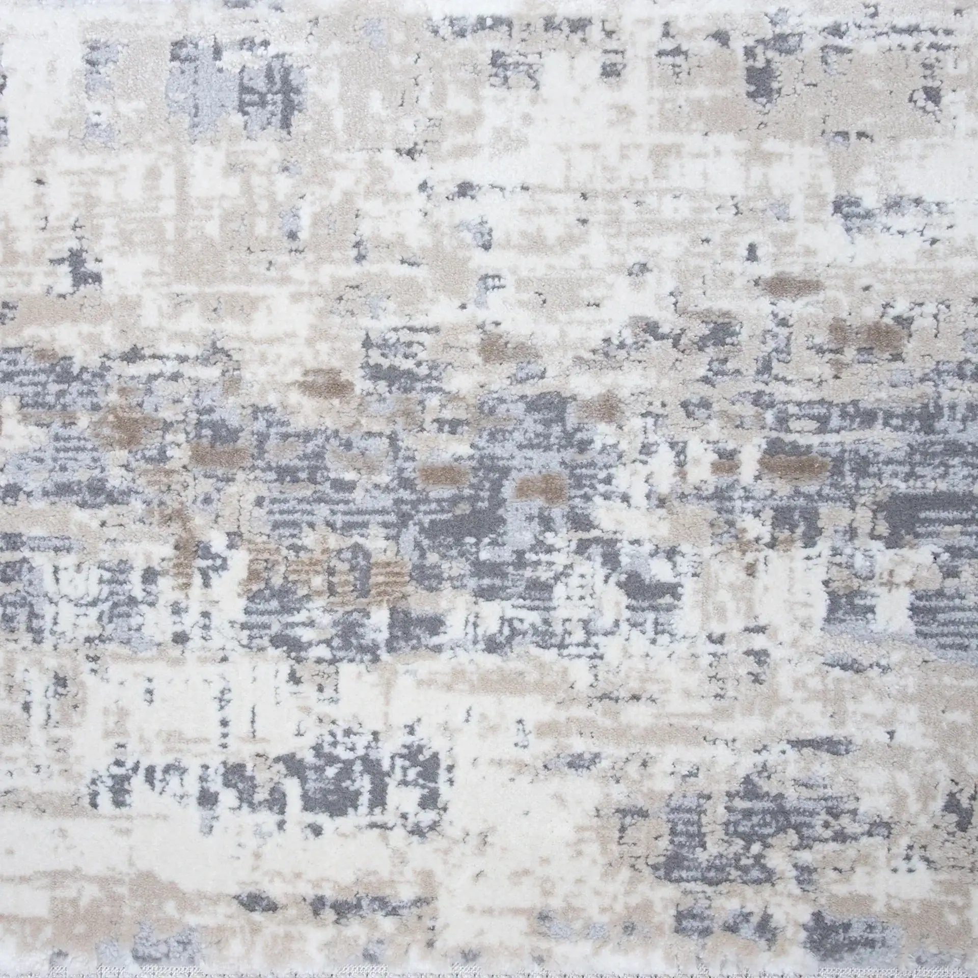 Neutral-toned abstract area rug for contemporary home decor.