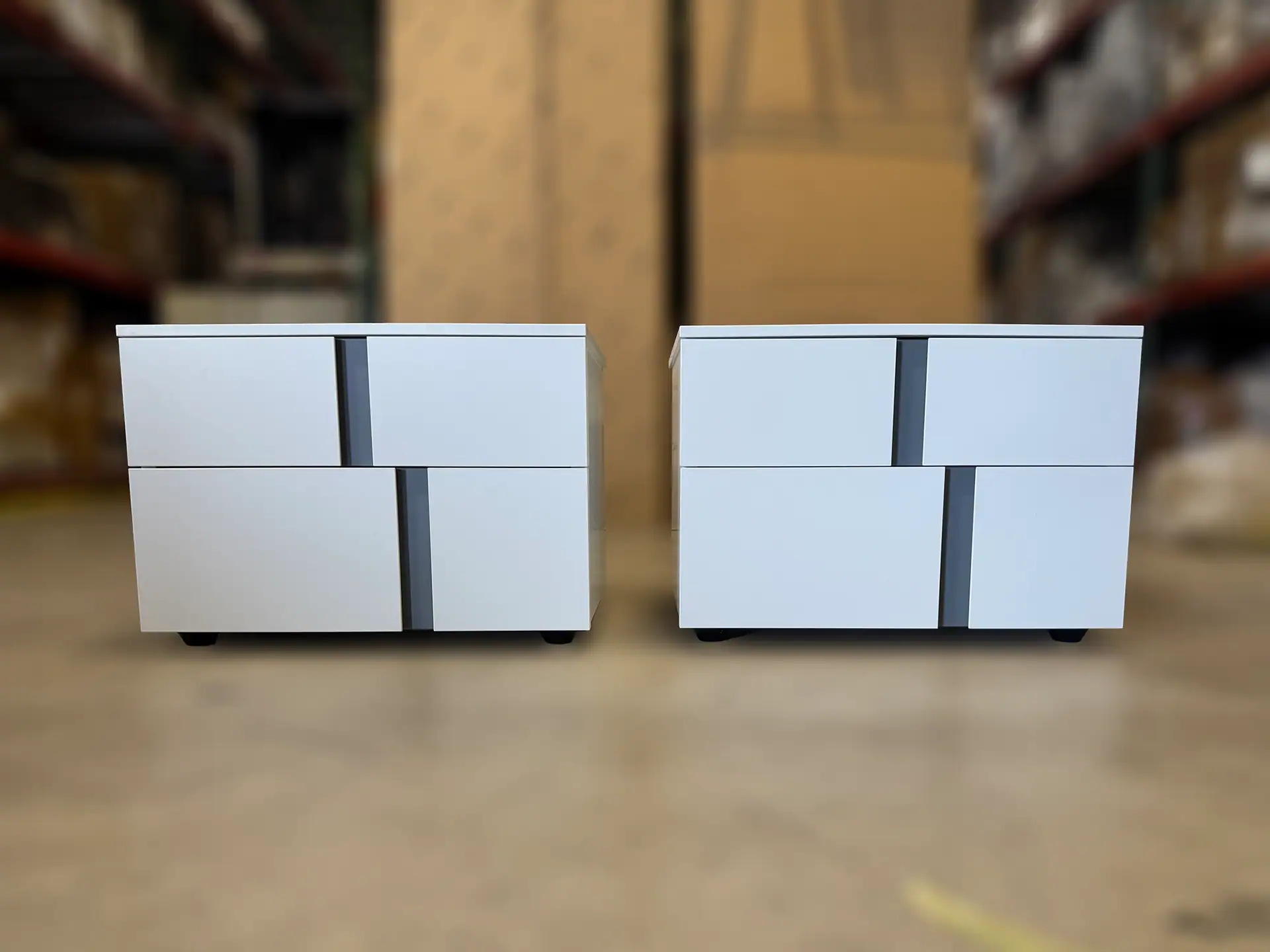 Tomasella Athena 2-Drawer Nightstand set in a room setting.
