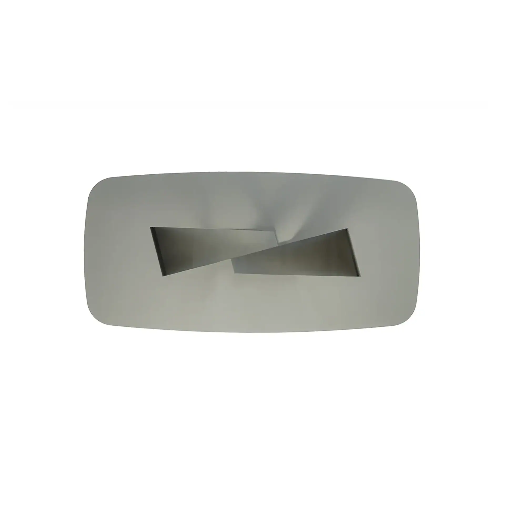 Light gray rounded rectangle with a dark, twisted abstract cutout in the center, on a white background.