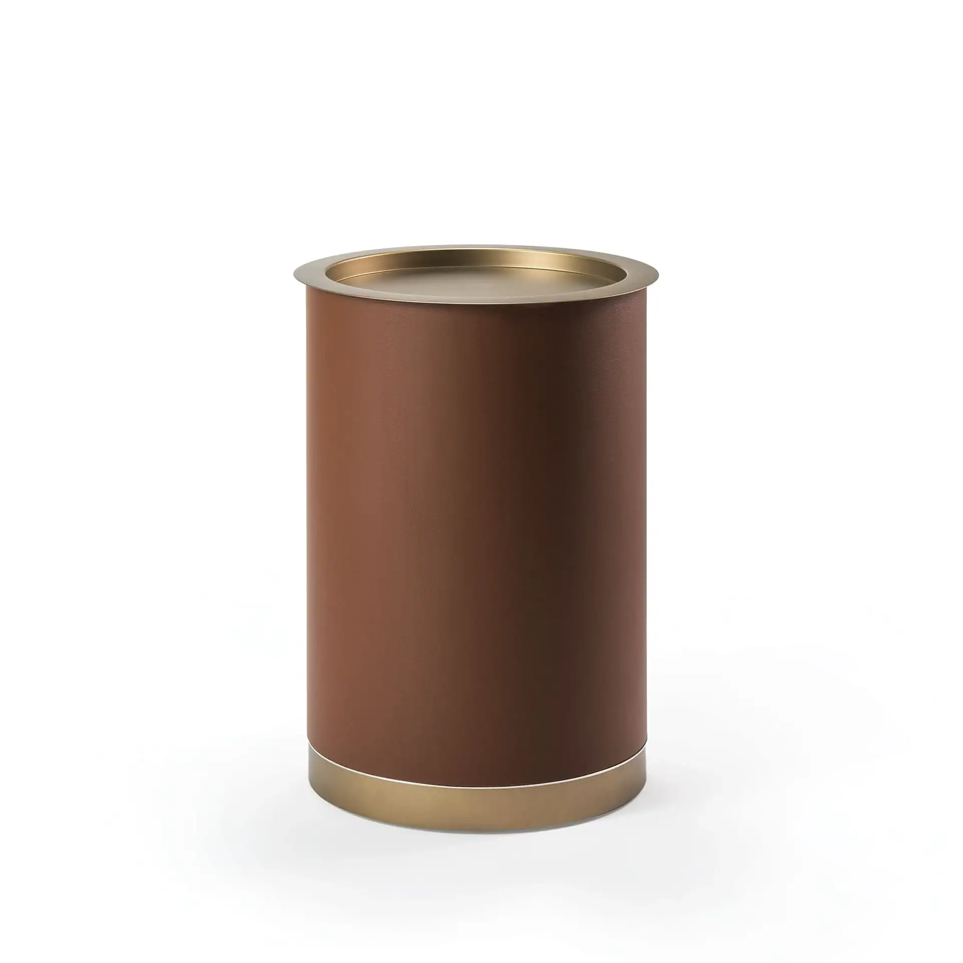 Sklar Furnishings bar table with brown finish and gold accents.