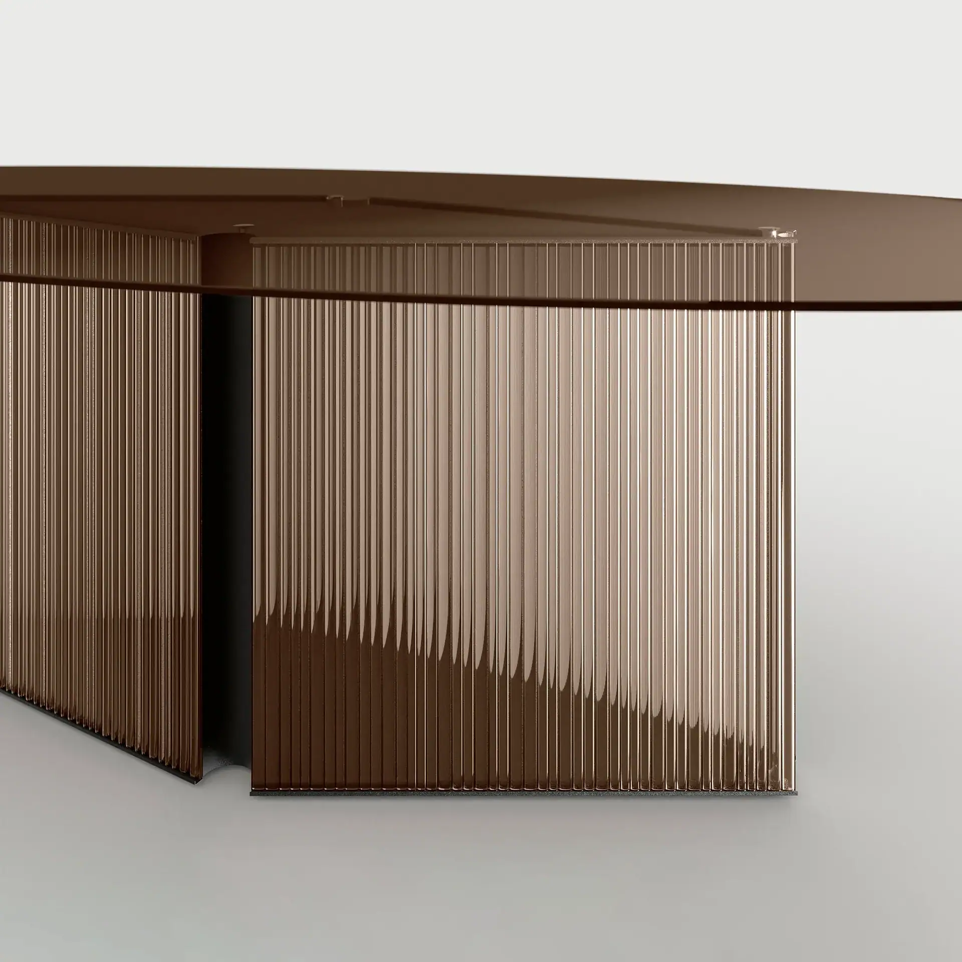 Sklar Furnishings modern sideboard with vertical slats in a room setting.