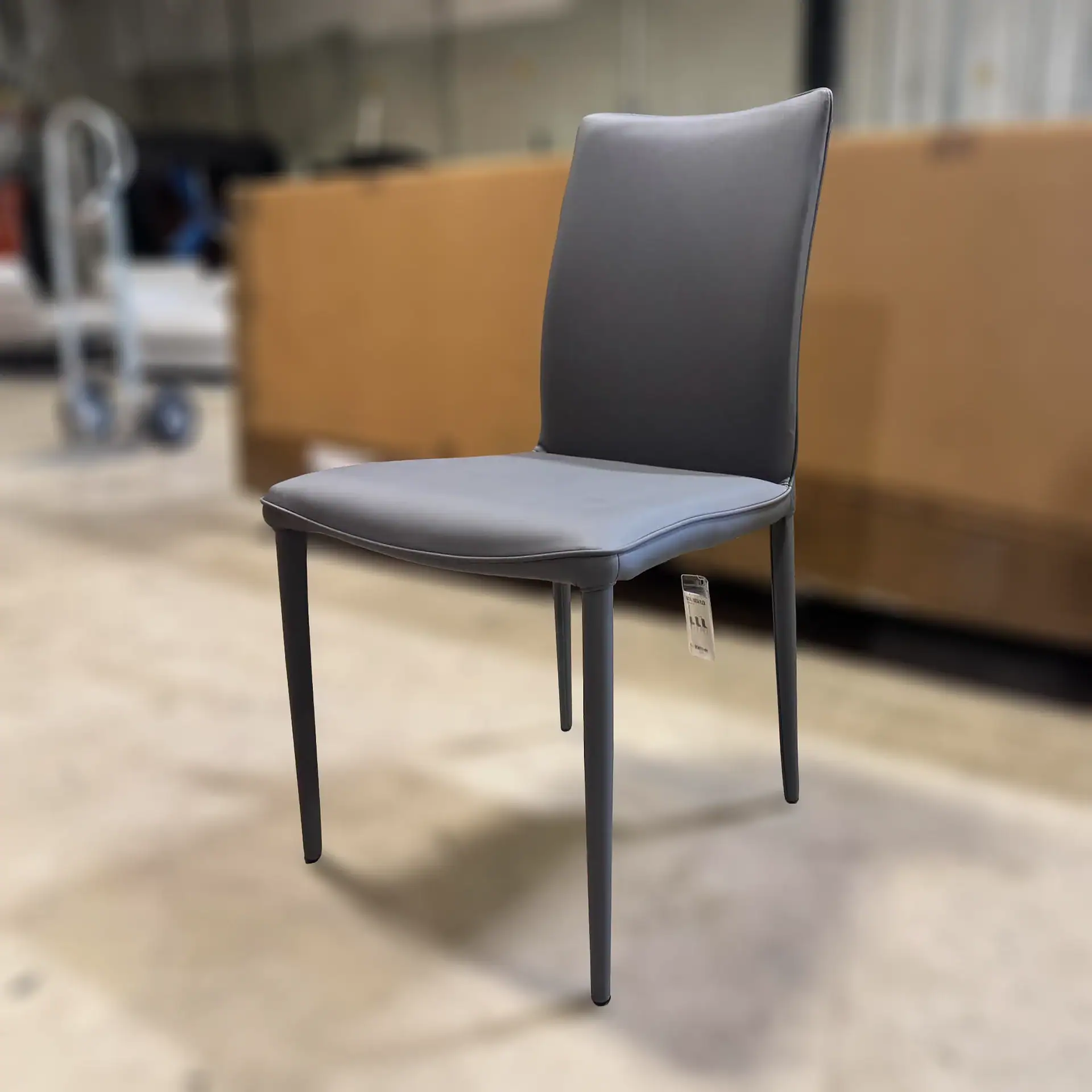 Bontempi Shefi Flex Dining Chair in grey with high backrest.