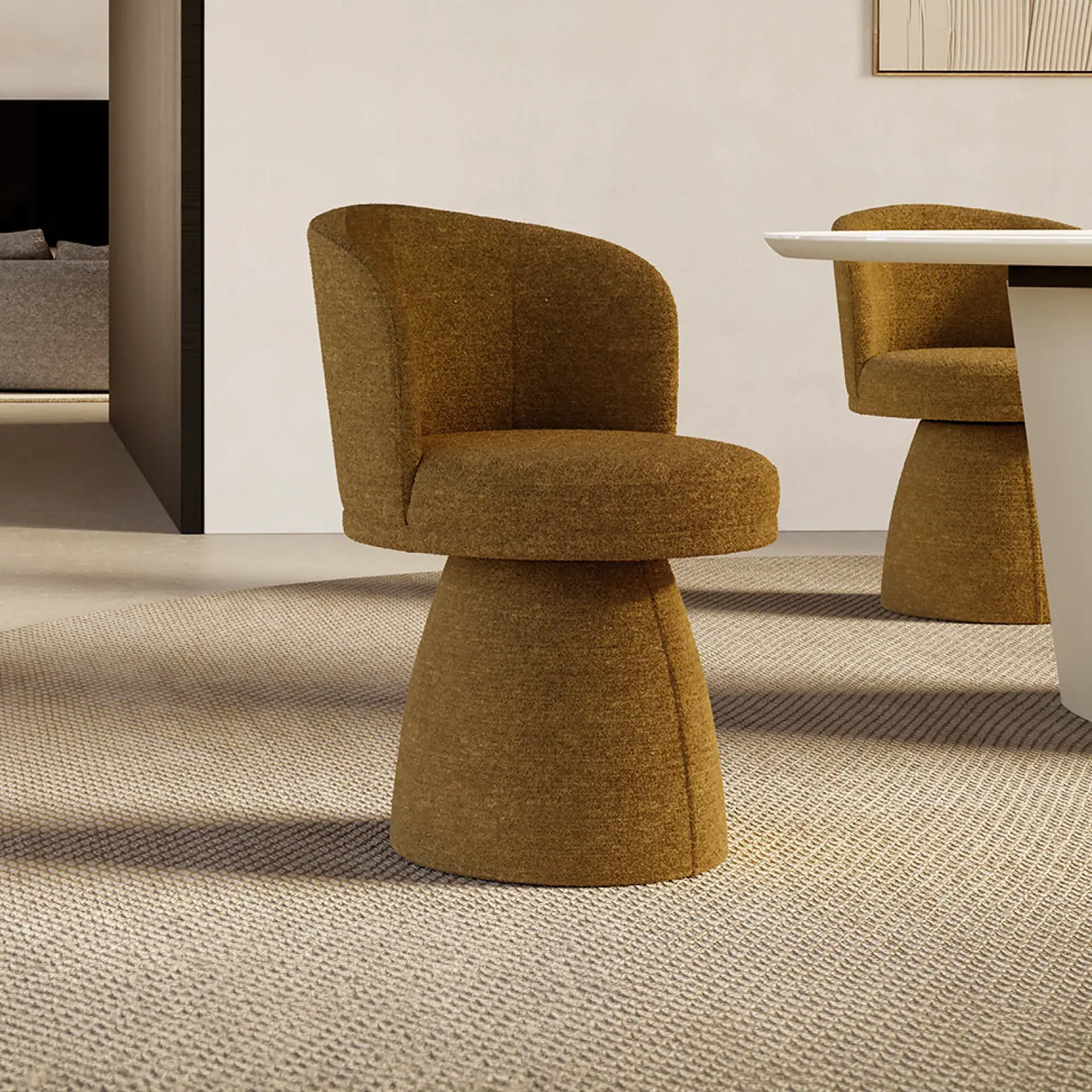 Sklar Furnishings Ginger Dining Chair in a modern room setting.