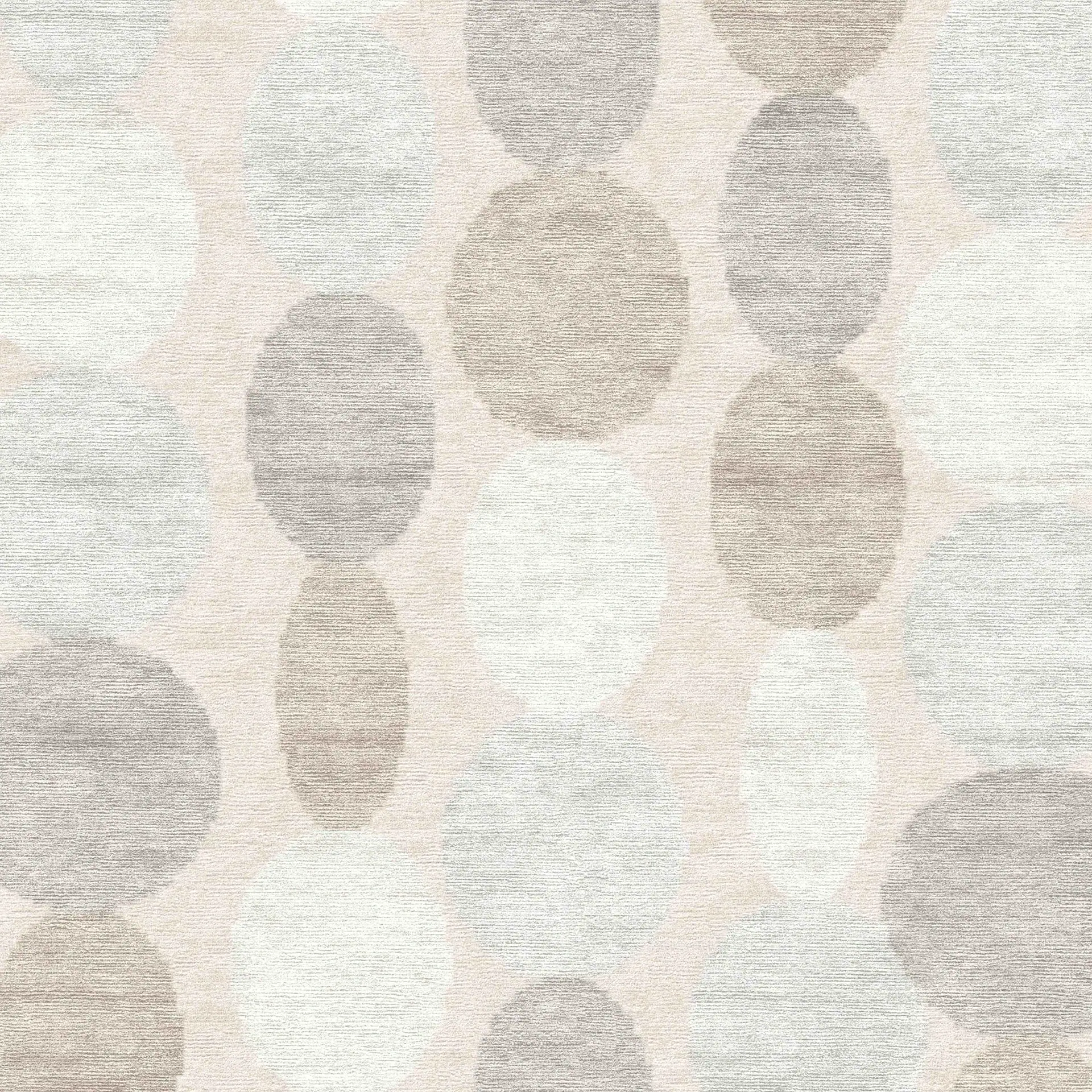 Baubles Area Rug with circular pattern in neutral tones.