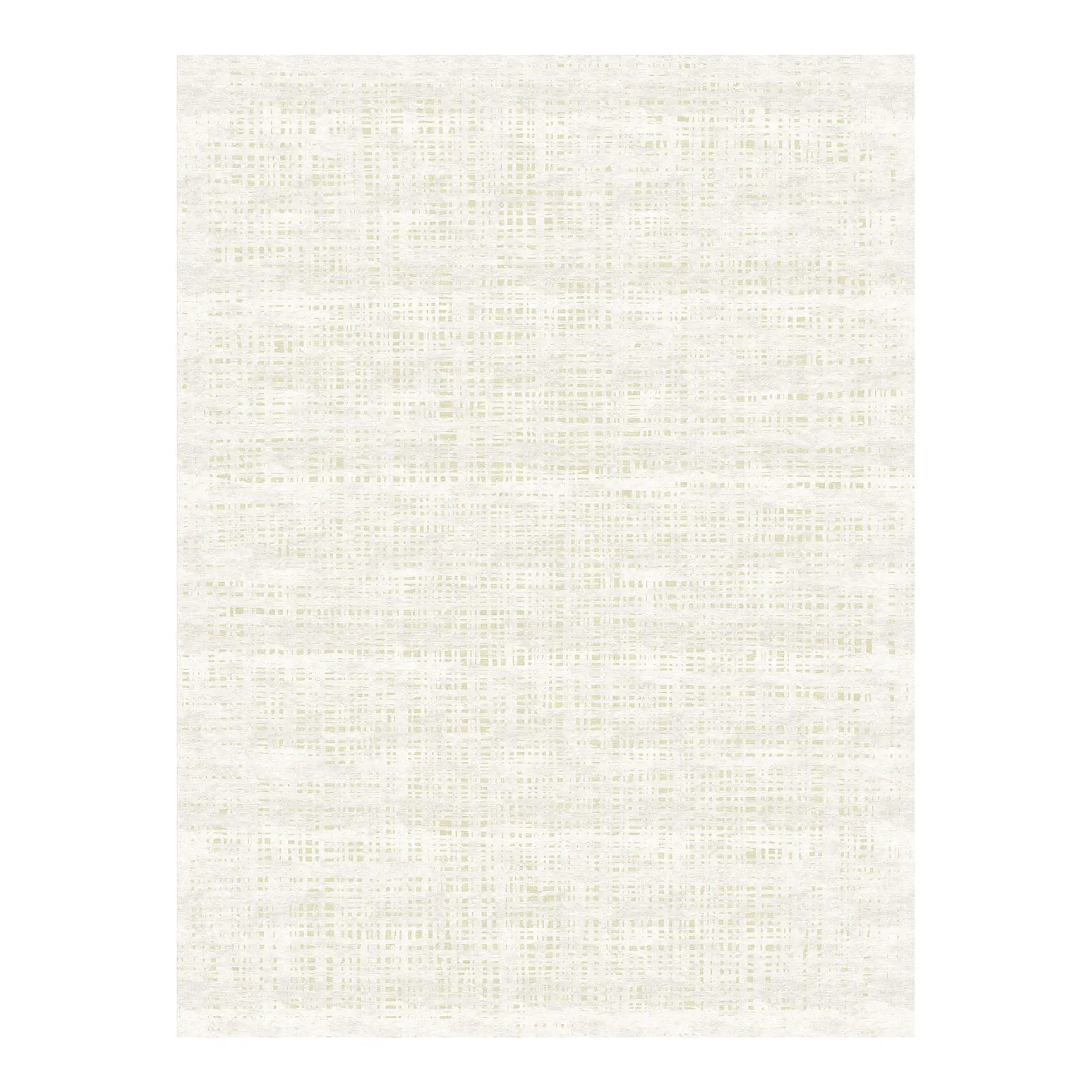 Rectangular off-white and pale yellow textured material with an irregular woven grid pattern.