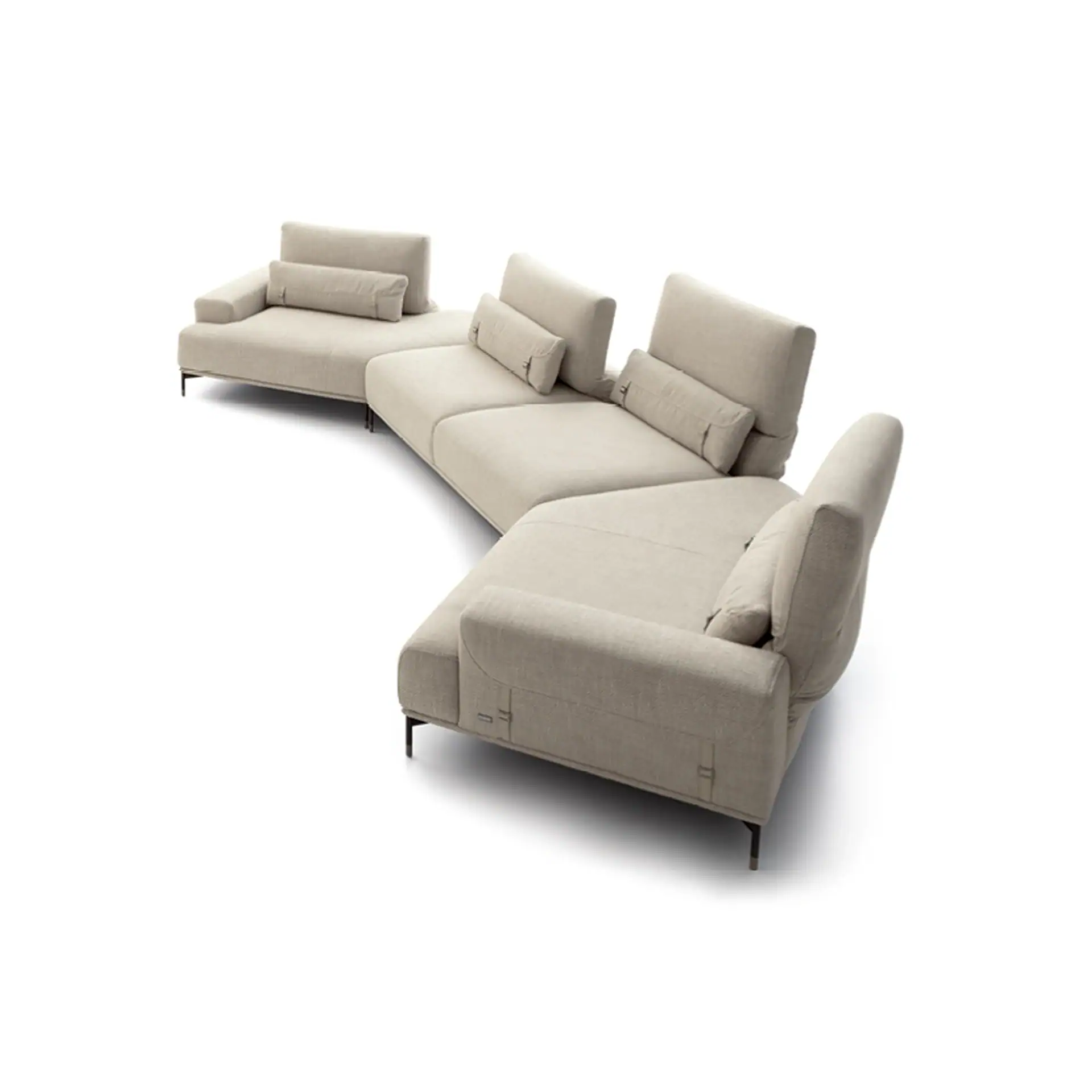 Sklar Furnishings Sirio Modular Sectional Sofa in a light fabric.