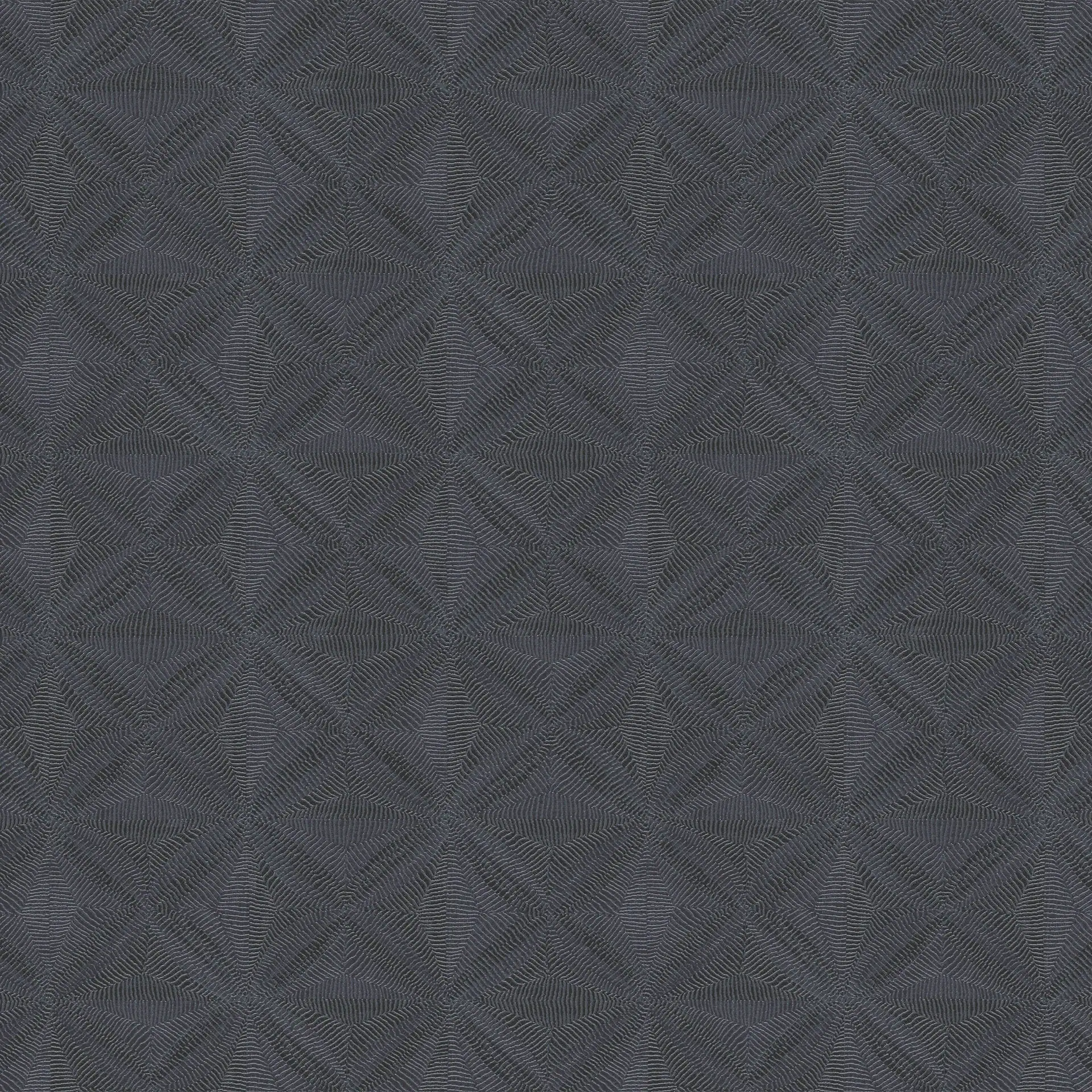 Seamless dark gray pattern with light gray wavy lines forming interlocking geometric shapes.