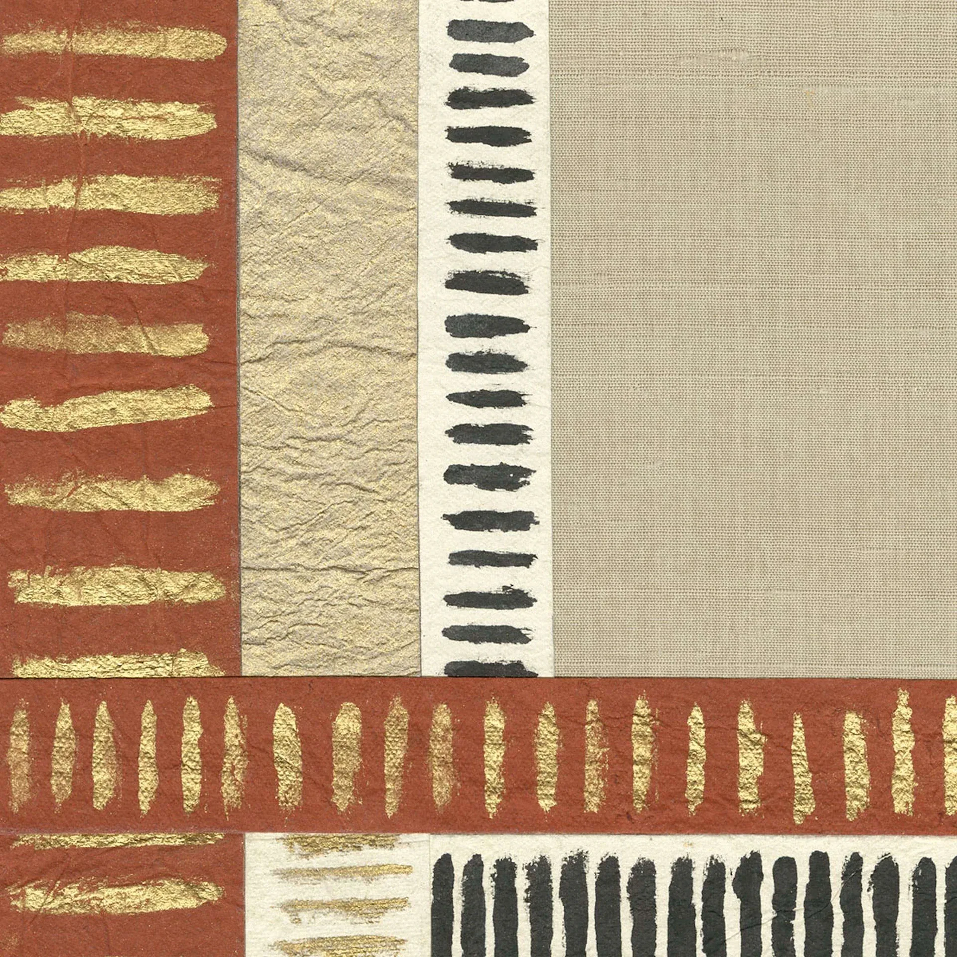 Shiraz wallpaper abstract geometric pattern with beige, brown, and black accents.